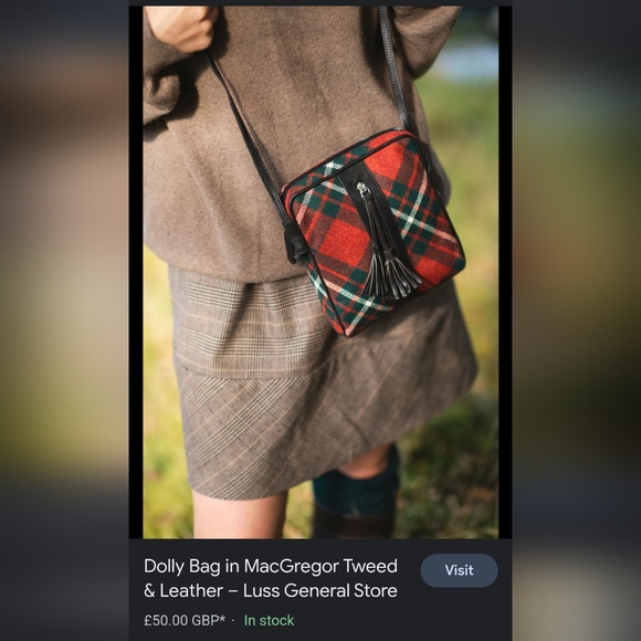 BNWOT RRP £50 genuine leather & tartan tweed crossbody bag satchel never used - Picture 3 of 14